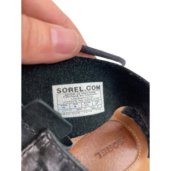 *SOREL Summer Boot Sandal Womens 10 Gray Distressed Leather Gladiator Festival - Picture 14 of 16